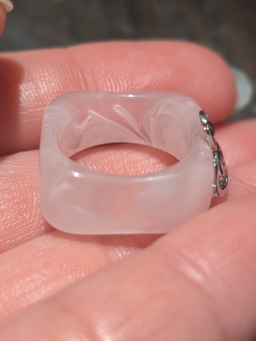 Inspired Designer Pink Resin Orb Ring Charm - Picture 6 of 8